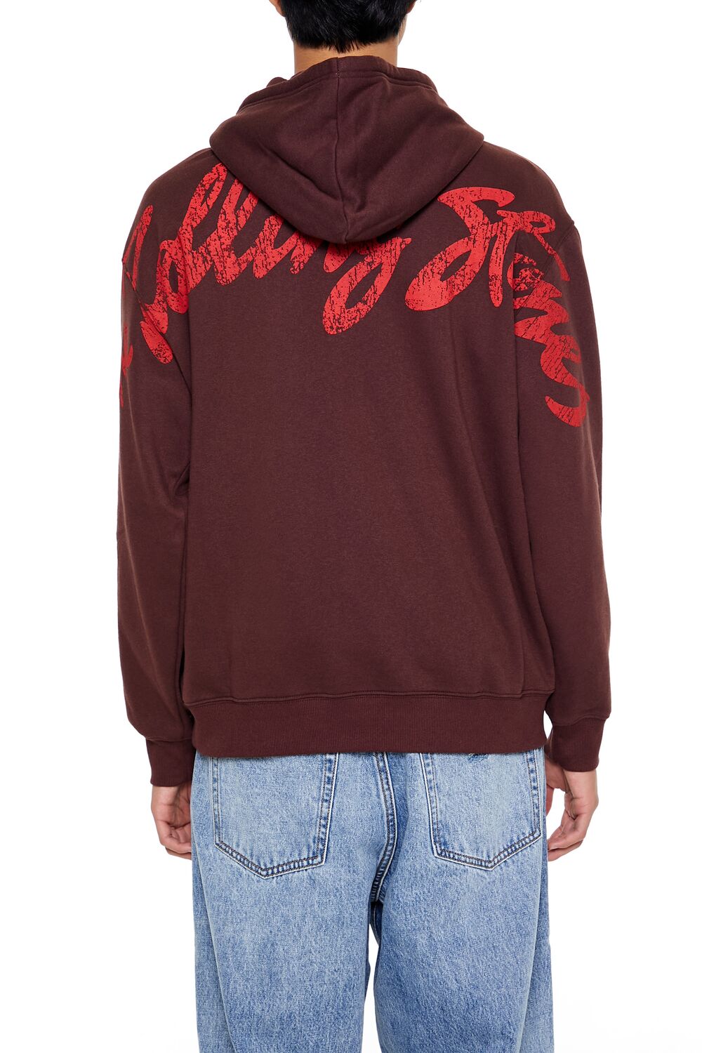  Forever 21 Rolling Stones Graphic Hoodie - dark cocoa multi - Bonton