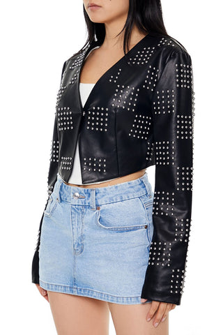 Studded Checkered Jacket