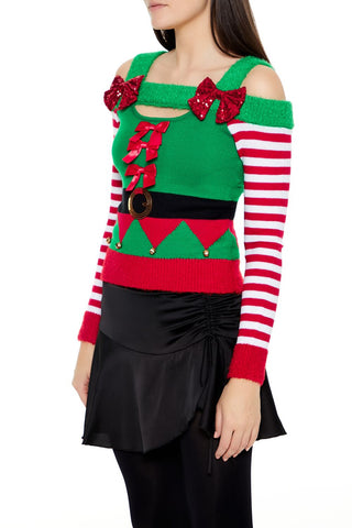 Elf Open-Shoulder Sweater