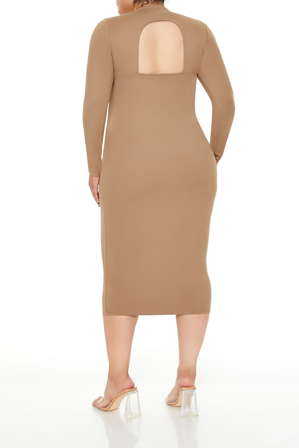  Forever 21 Plus Size Contour Sculpt Midi Dress - cappuccino-swatch - Bonton