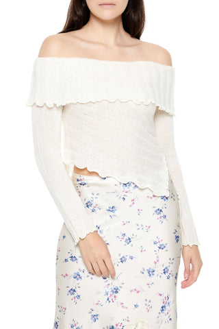 Ribbed Off-the-Shoulder Sweater