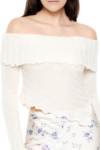 Ribbed Off-the-Shoulder Sweater