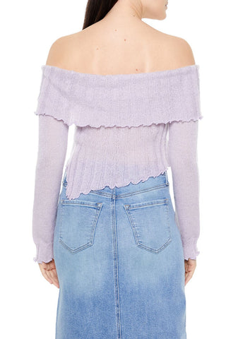 Ribbed Off-the-Shoulder Sweater
