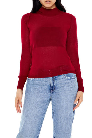 Fitted Mock Neck Sweater