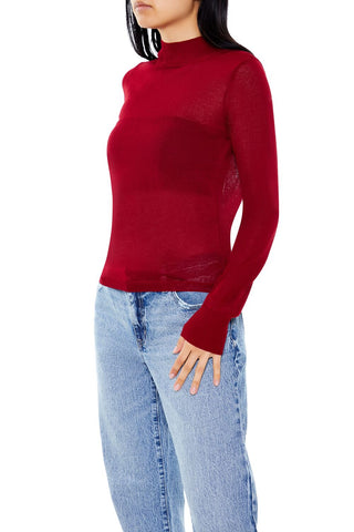 Fitted Mock Neck Sweater
