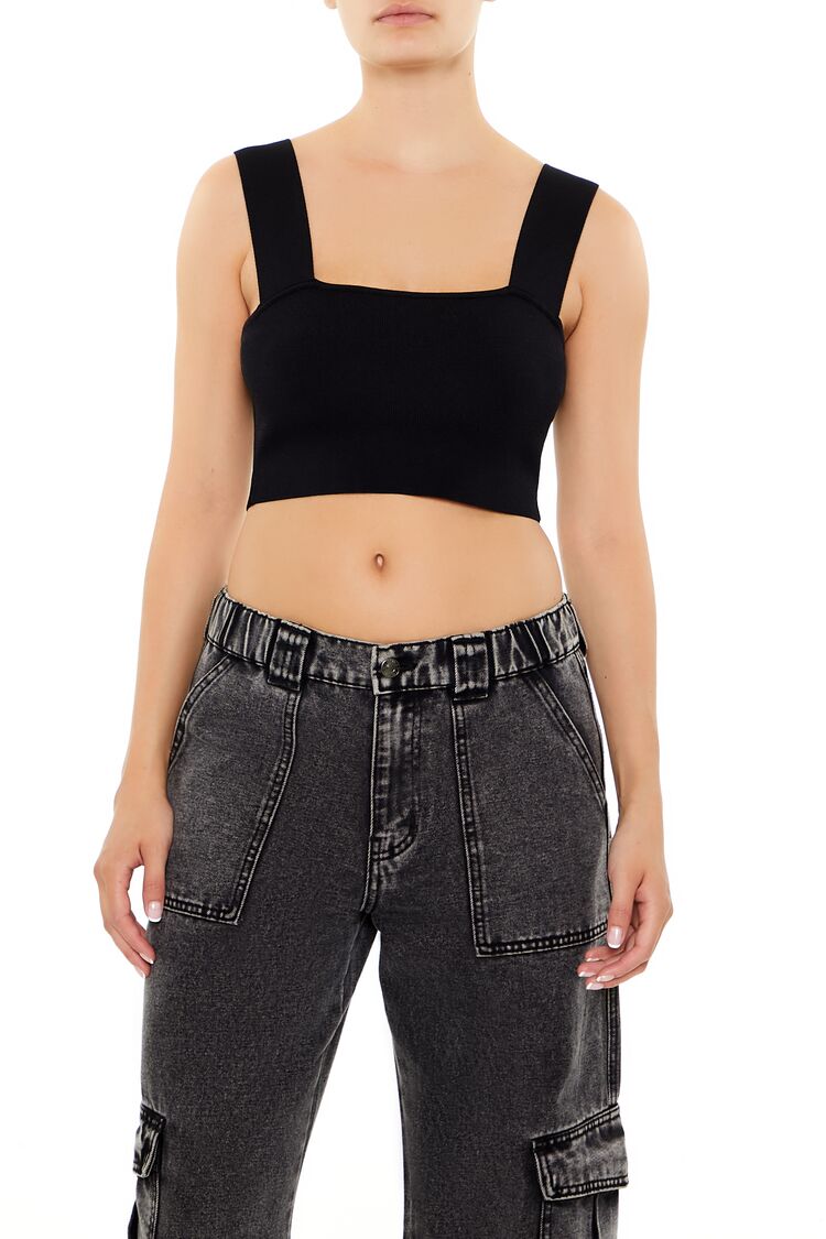  Forever 21 Sweater-Knit Crop Top - burgundy - Bonton