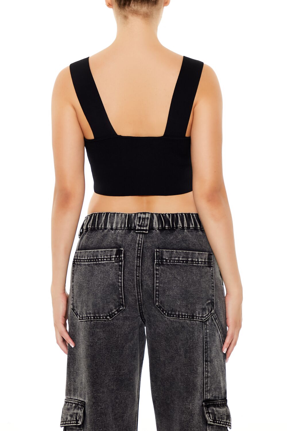  Forever 21 Sweater-Knit Crop Top - burgundy - Bonton