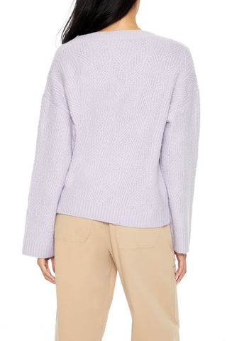 Geo V-Neck Drop-Sleeve Sweater