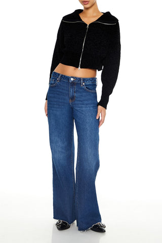 Cropped Zip-Up Sweater