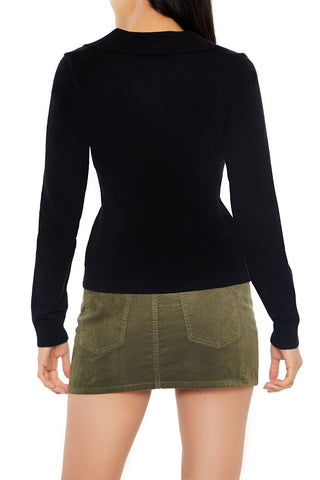 Ribbed Split-Hem Sweater