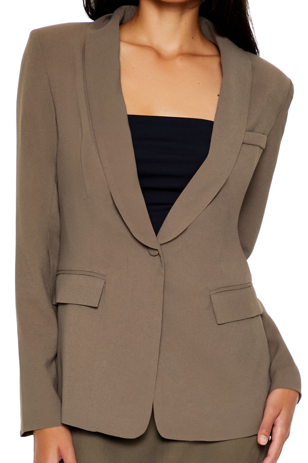  Forever 21 Shawl Lapel Blazer - black - Bonton