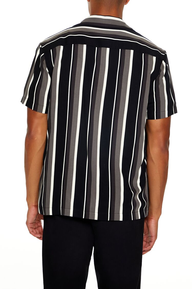  Forever 21 Striped Rayon Shirt - black multi - Bonton