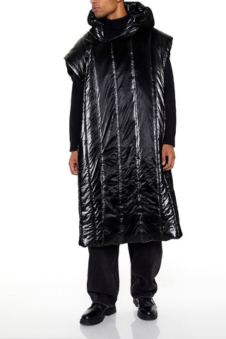 Hooded Longline Puffer Vest