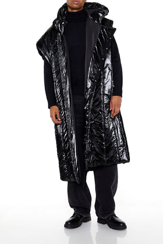 Hooded Longline Puffer Vest
