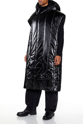 Hooded Longline Puffer Vest