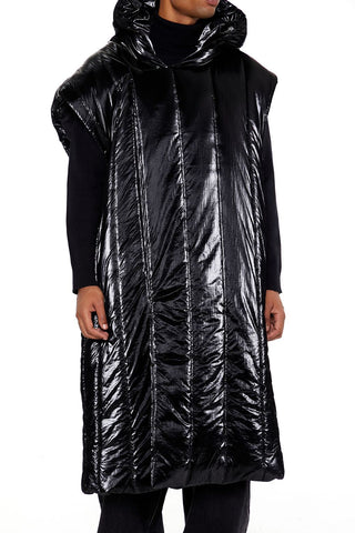 Hooded Longline Puffer Vest