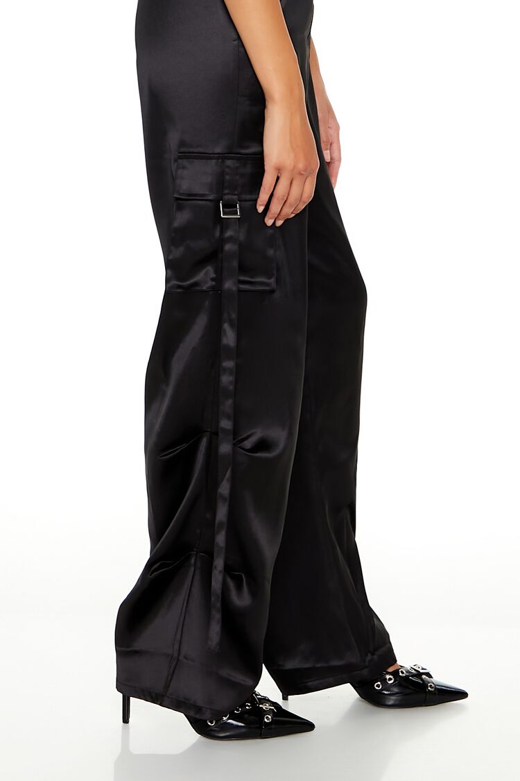  Forever 21 Strapless Zip-Up Cargo Jumpsuit - black - Bonton