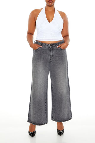 Plus Size Rhinestone Halter Top