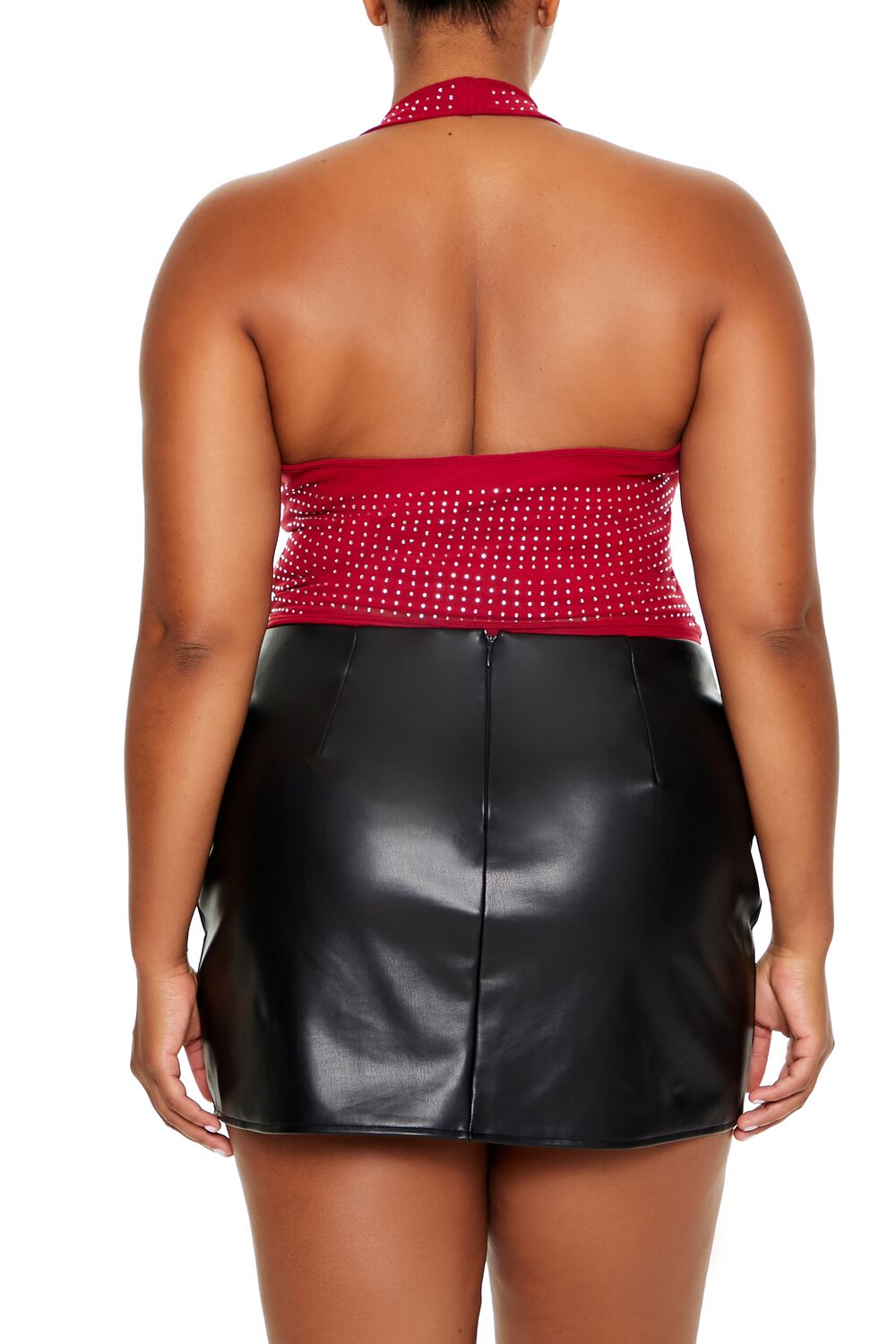  Forever 21 Plus Size Rhinestone Halter Top - white - Bonton