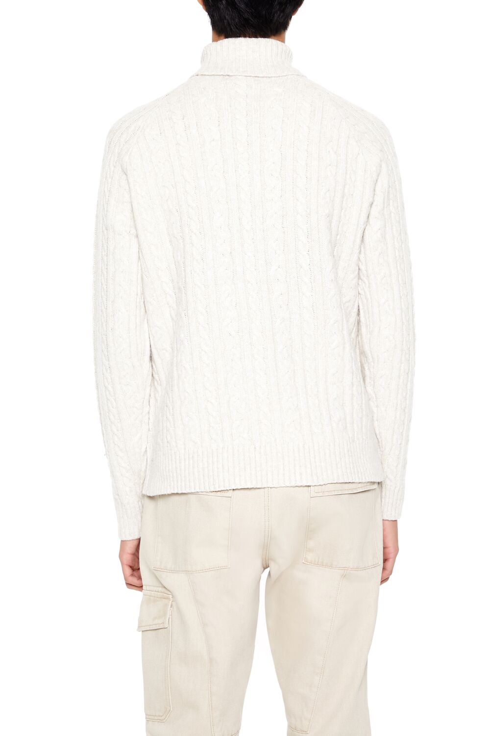  Forever 21 Cable Knit Turtleneck Sweater - cream - Bonton