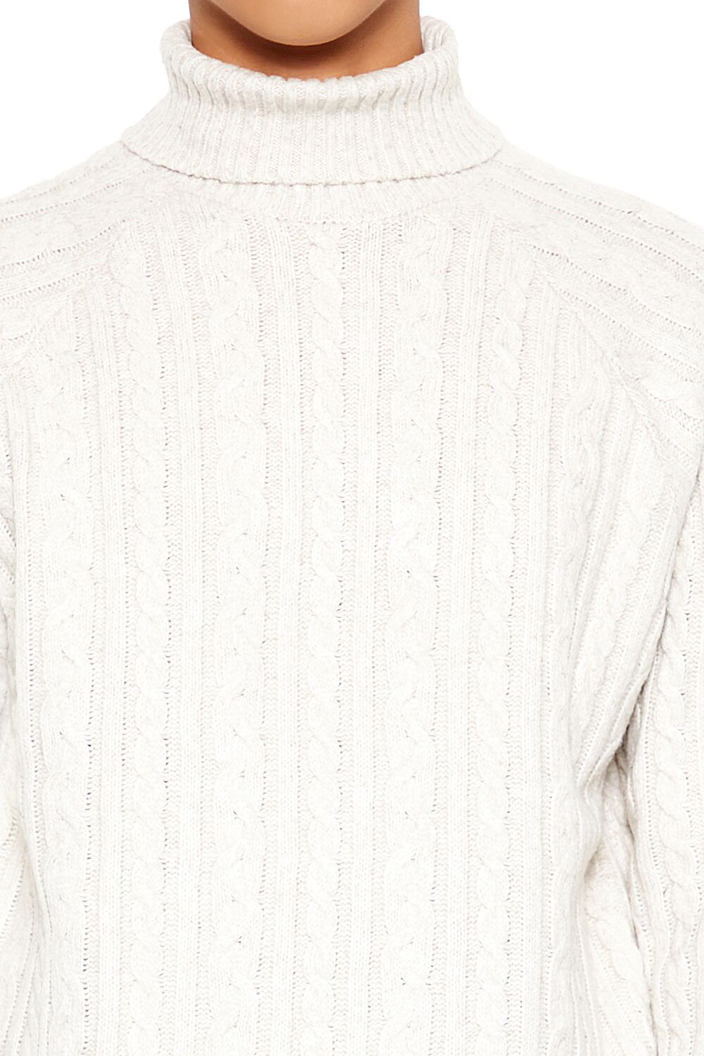  Forever 21 Cable Knit Turtleneck Sweater - cream - Bonton