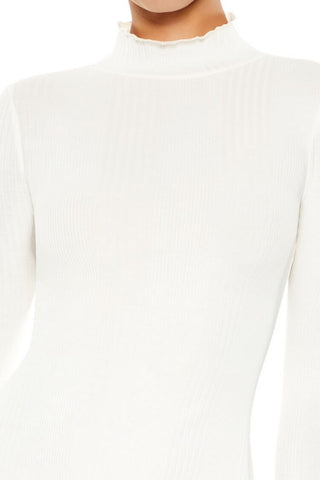 Ribbed Knit Mock Neck Mini Dress