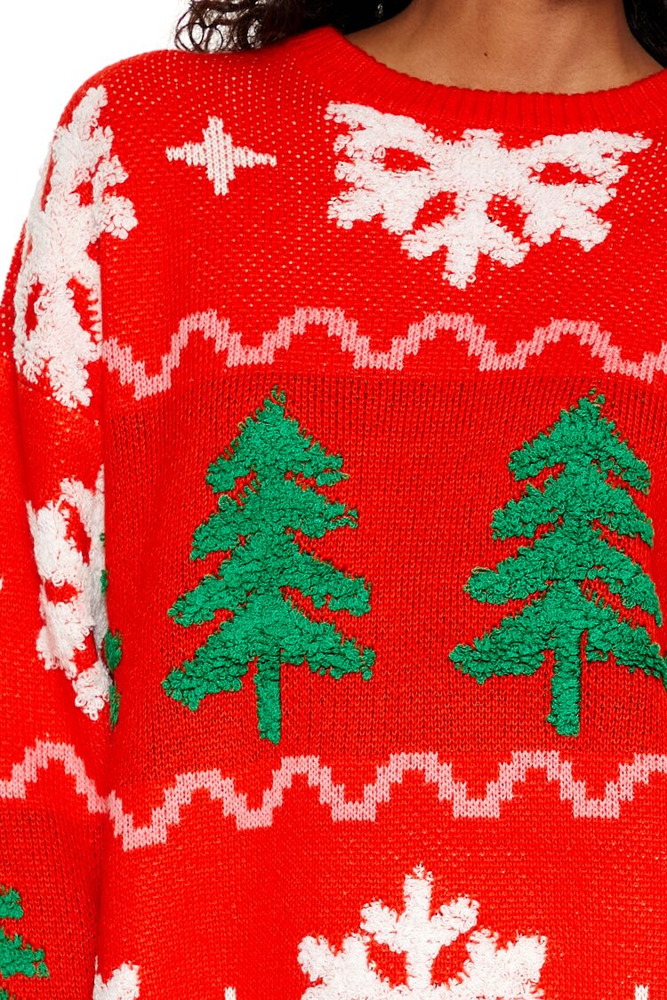  Forever 21 Christmas Tree Fair Isle Sweater - red multi - Bonton