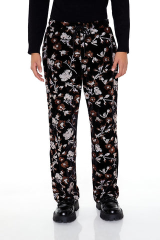 Sequin Floral Print Joggers