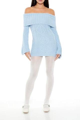 Off-the-Shoulder Mini Sweater Dress