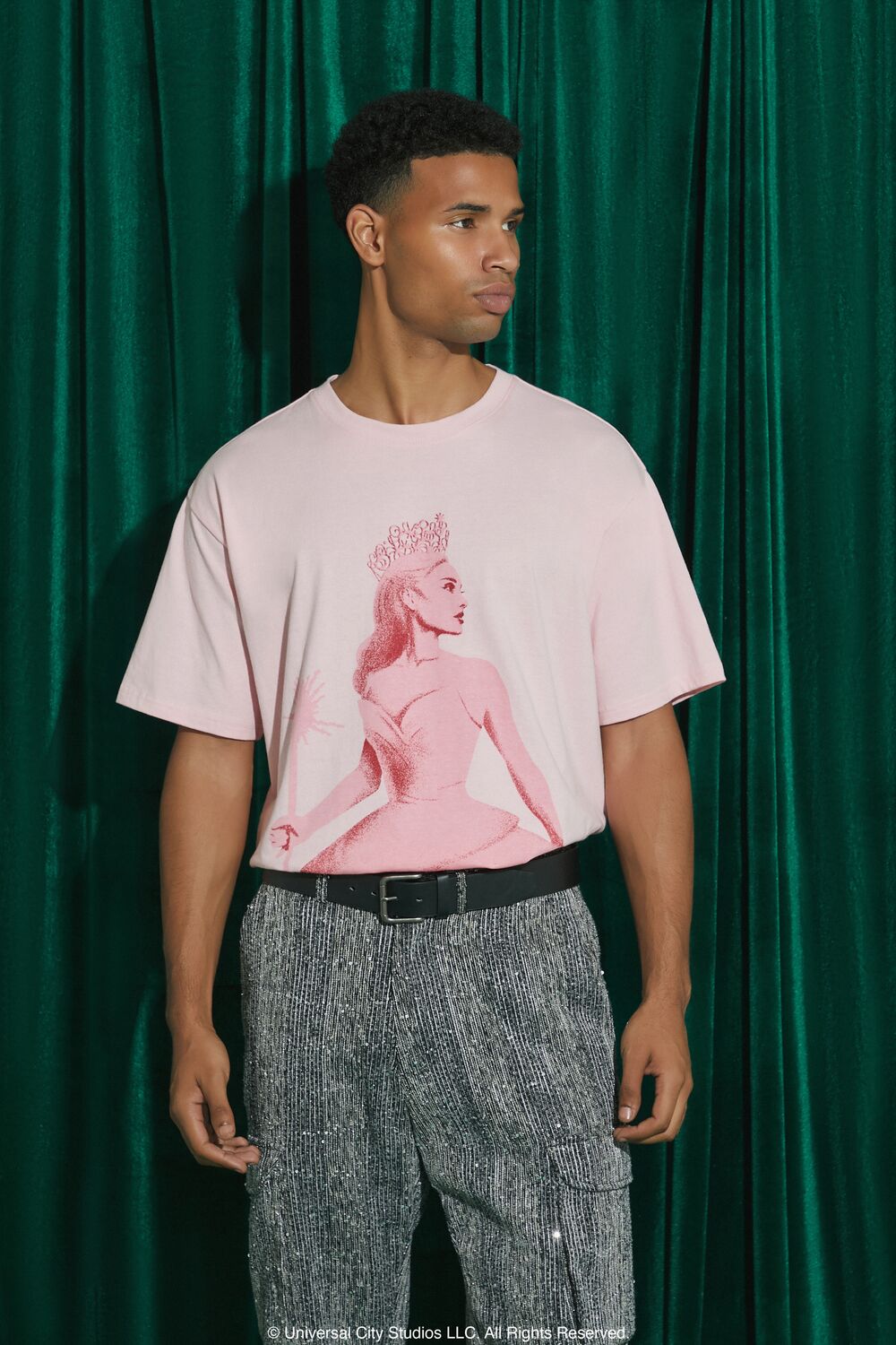  Forever 21 Wicked Glinda Embroidered Tee - pink multi - Bonton