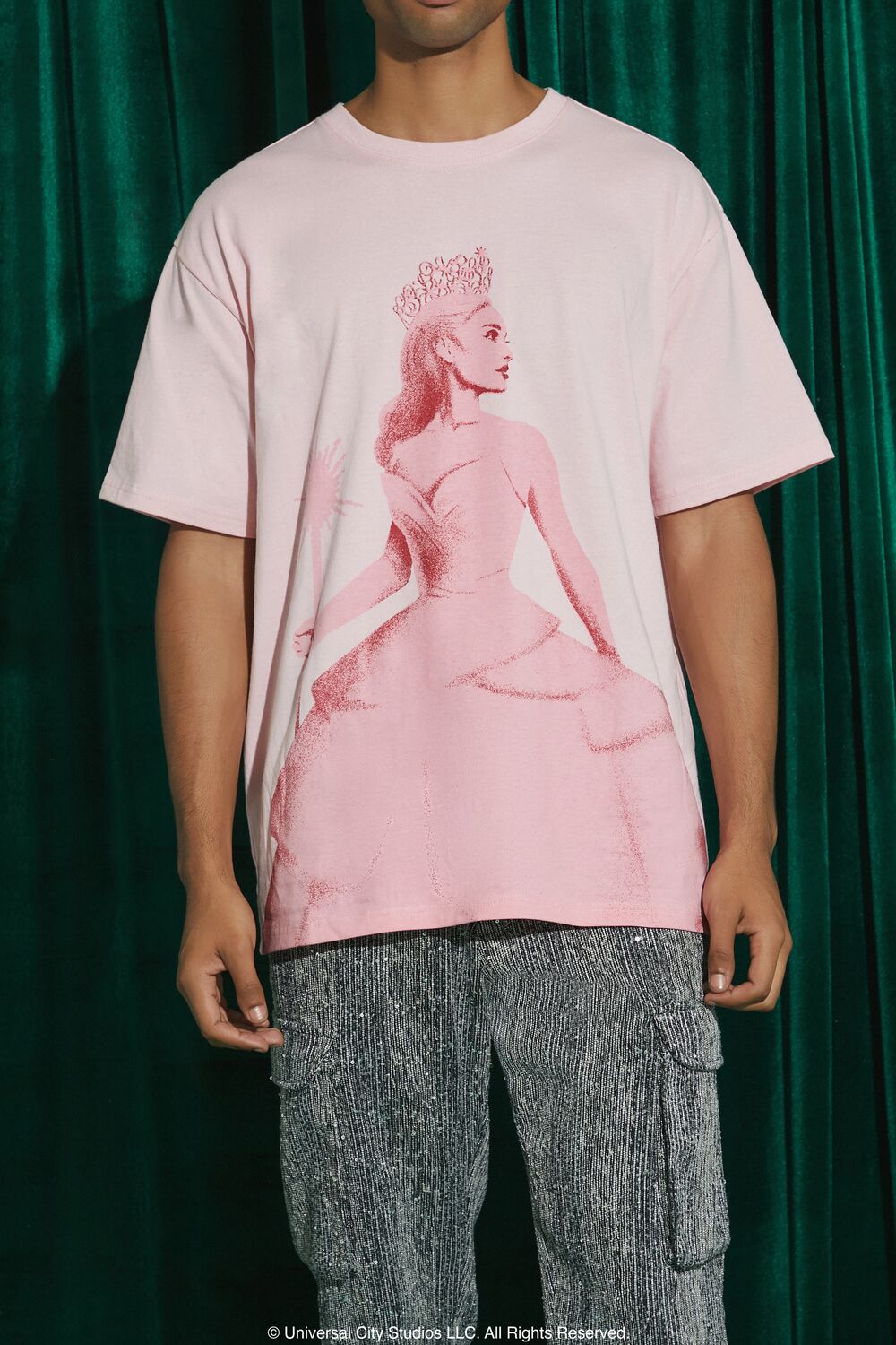  Forever 21 Wicked Glinda Embroidered Tee - pink multi - Bonton