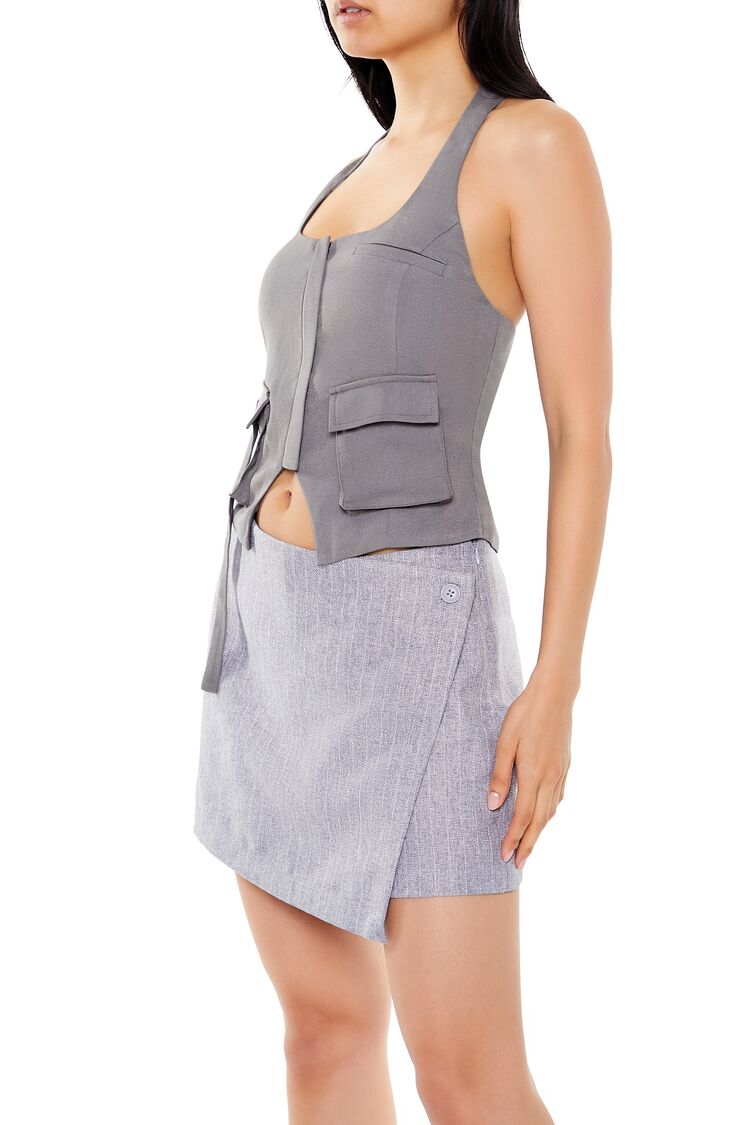  Forever 21 Split-Hem Halter Top - grey - Bonton