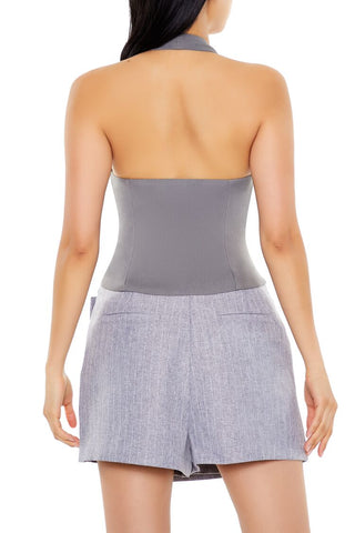 Split-Hem Halter Top