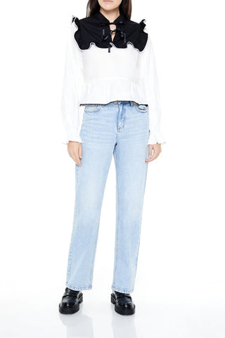 Colorblock Ruffle Peplum Top