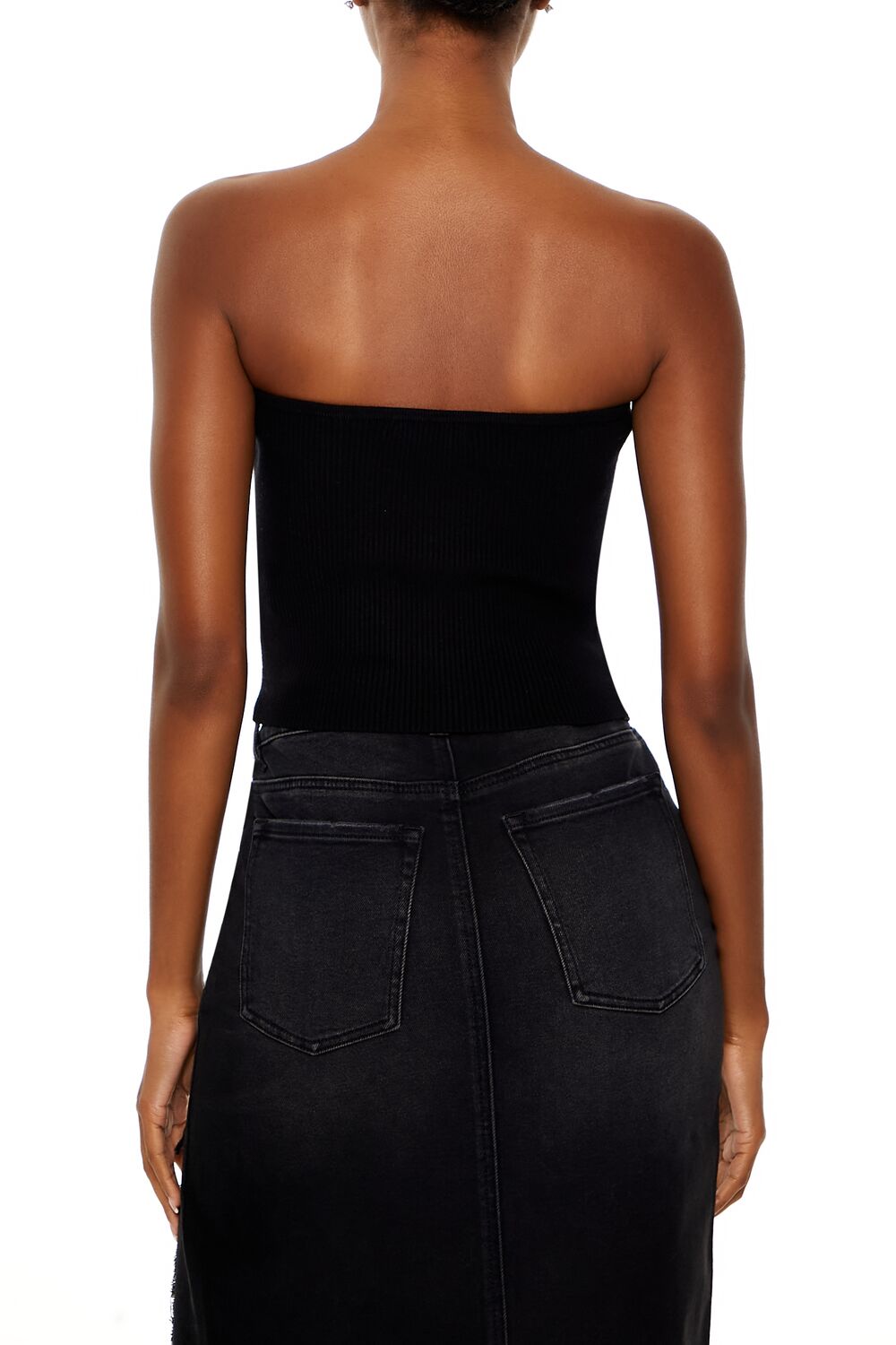  Forever 21 Sweater-Knit Tube Top - black - Bonton