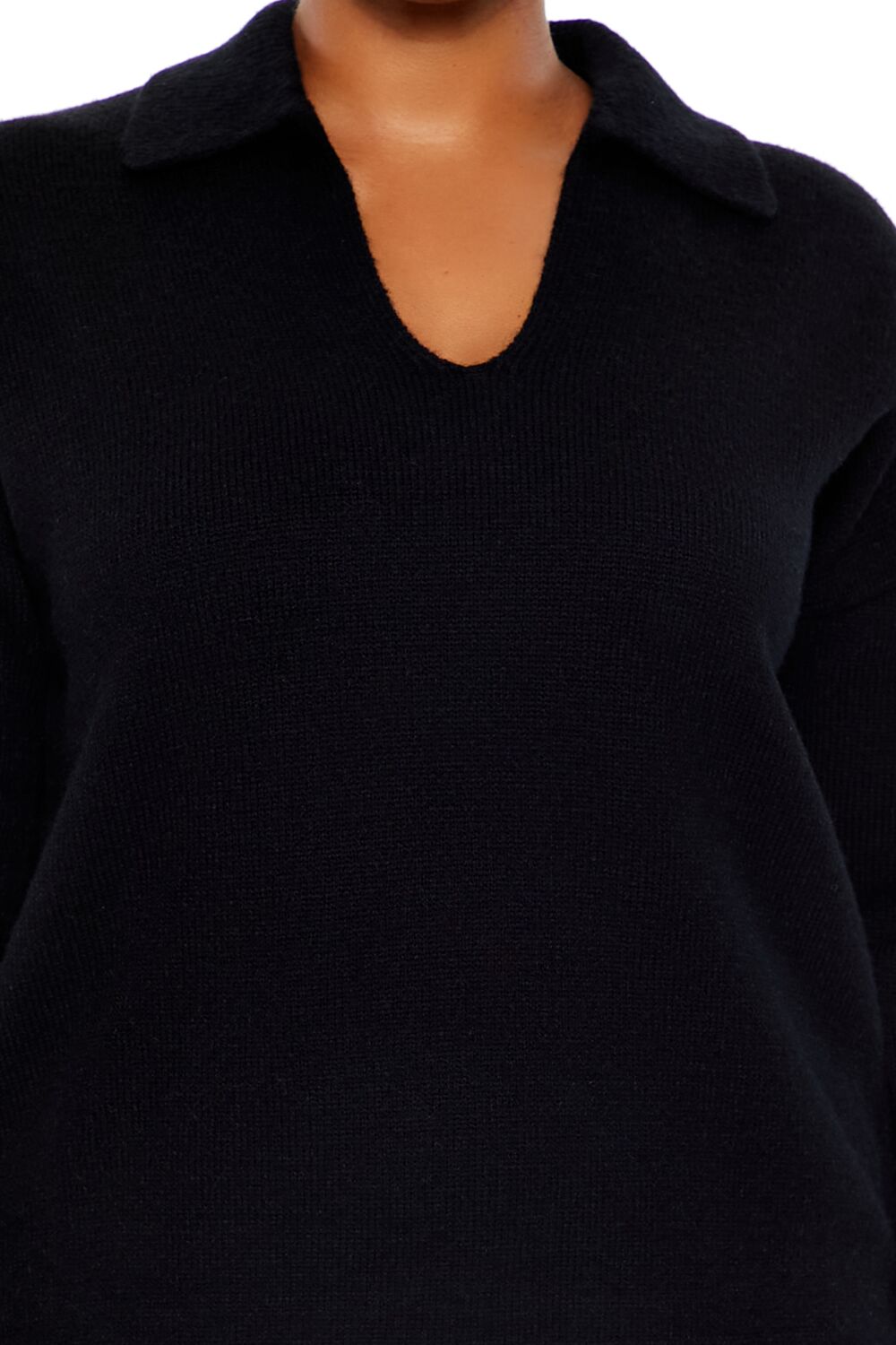  Forever 21 Plus Size Combo Sweater Dress - black-white - Bonton