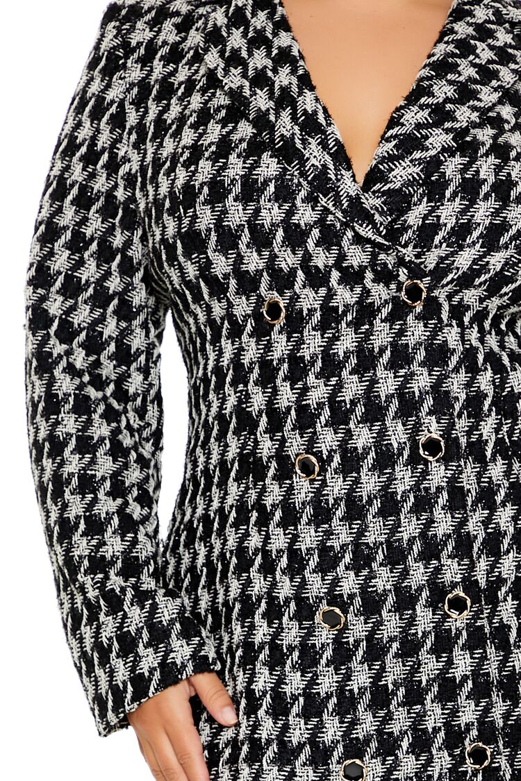  Forever 21 Plus Size Tweed Blazer Mini Dress - black-white - Bonton