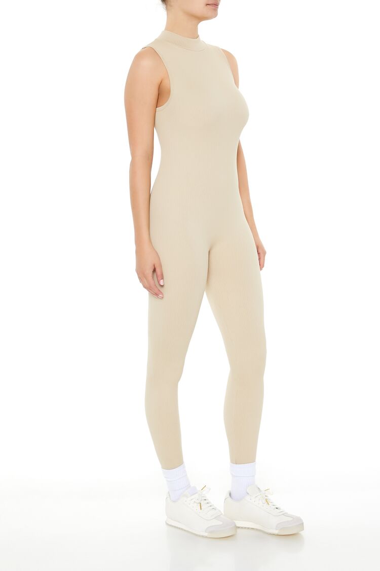  Forever 21 Sleeveless Mock Neck Jumpsuit - lilac-sheen - Bonton