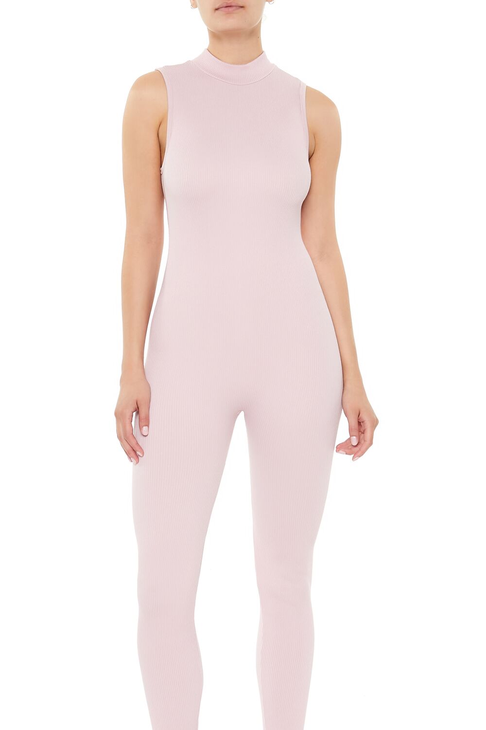  Forever 21 Sleeveless Mock Neck Jumpsuit - lilac-sheen - Bonton