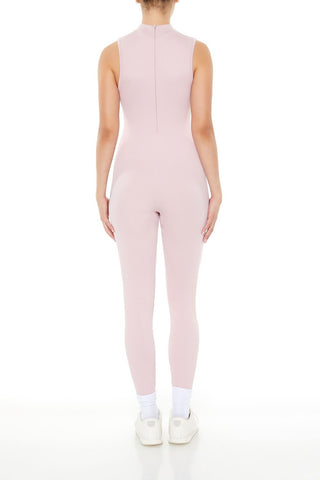 Sleeveless Mock Neck Jumpsuit