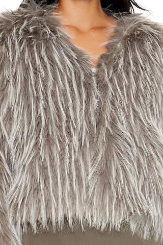 Cropped Faux Fur Coat