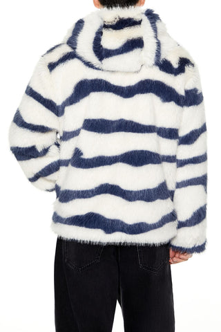 Striped Faux Fur Jacket