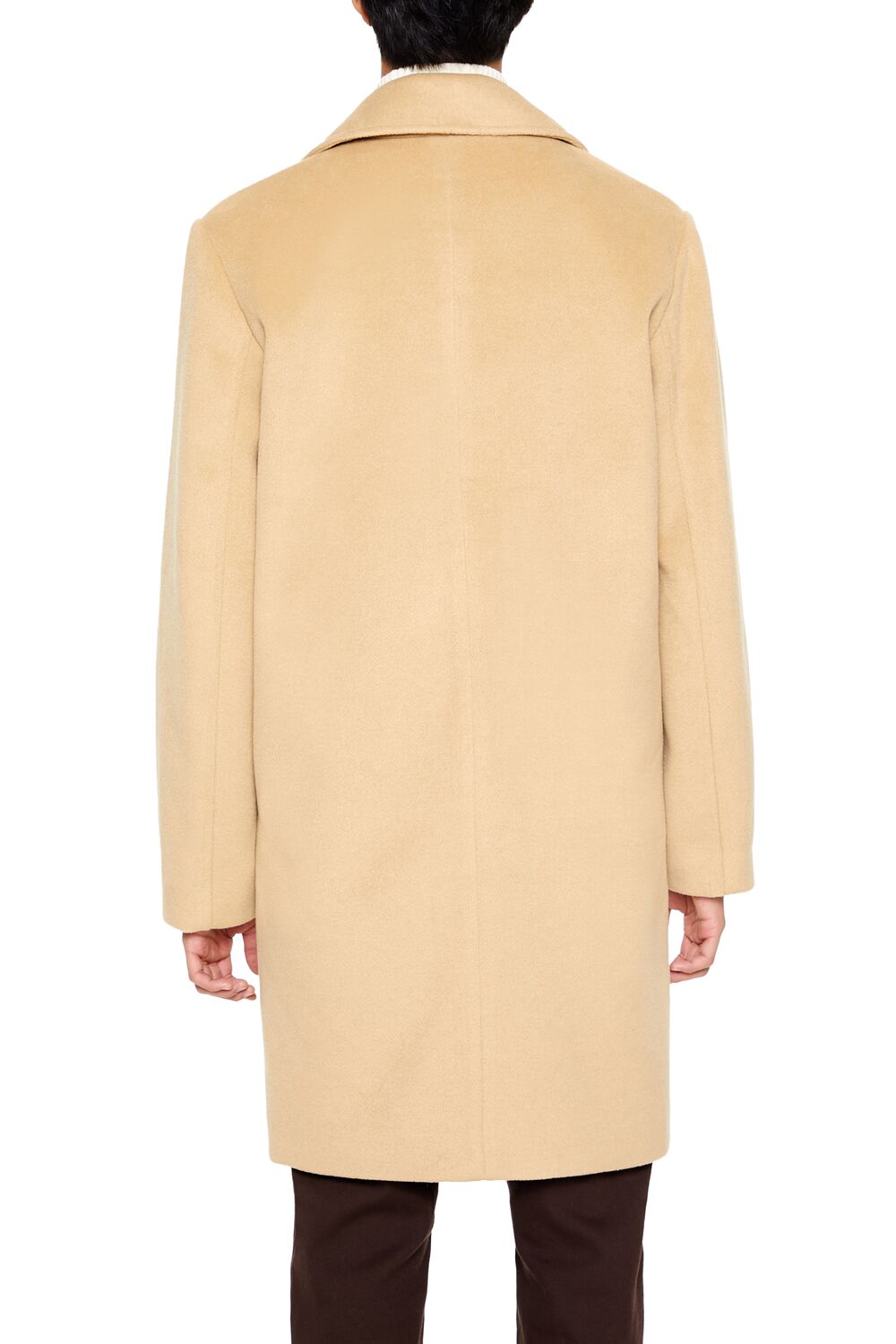  Forever 21 Notched Double-Breasted Coat - camel - Bonton