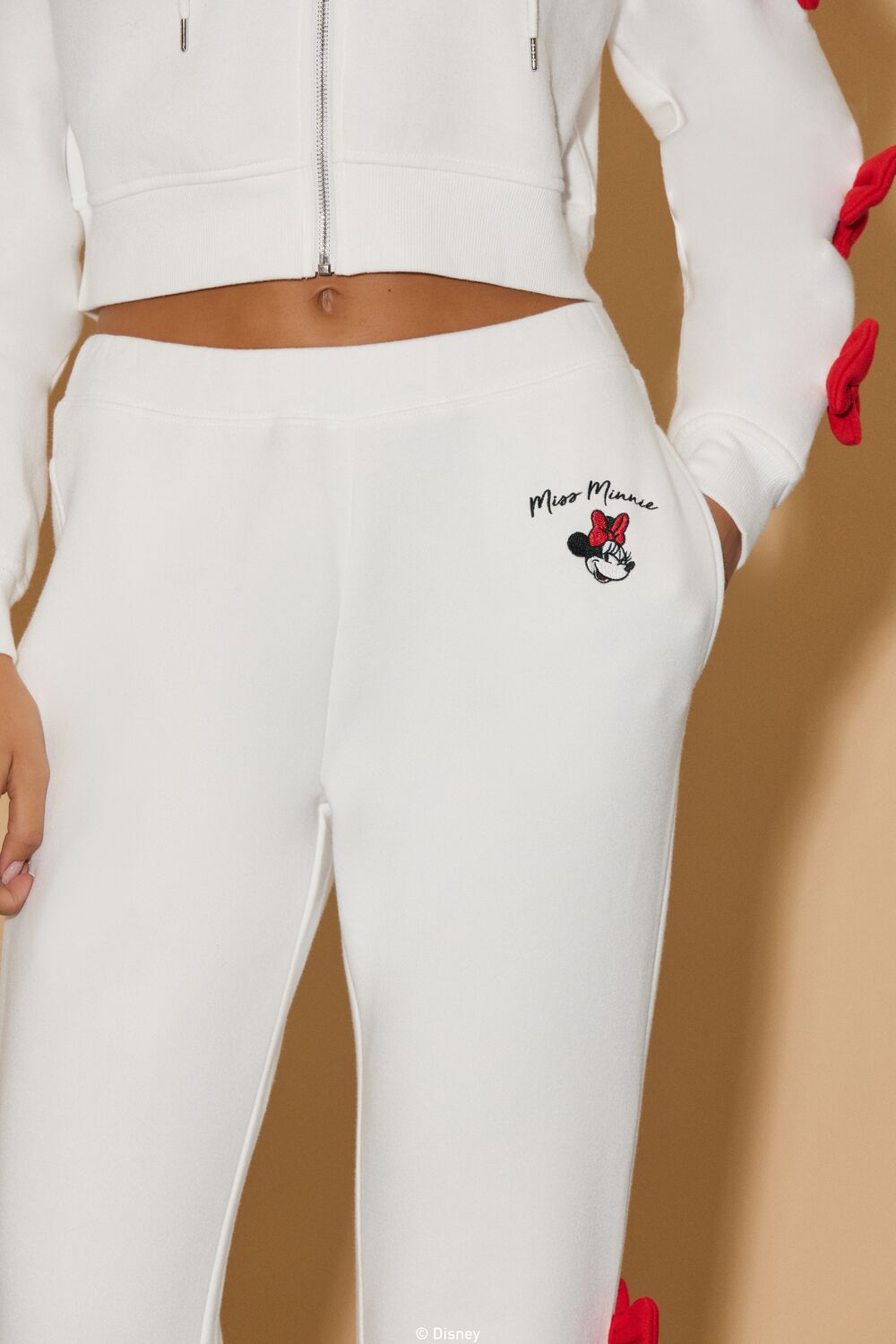  Forever 21 Disney Minnie Mouse Bow Sweatpants - white-multi - Bonton