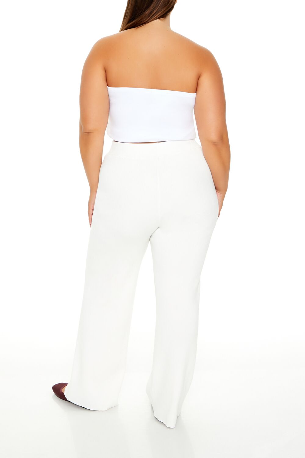  Forever 21 Plus Size Sweater-Knit Wide-Leg Pants - cream - Bonton