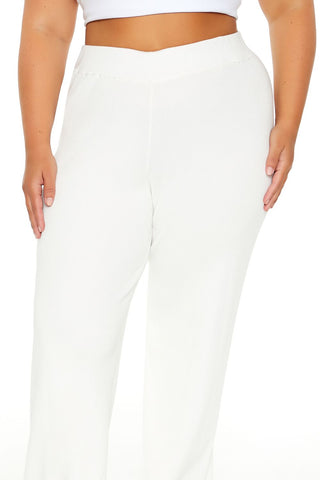 Plus Size Sweater-Knit Wide-Leg Pants