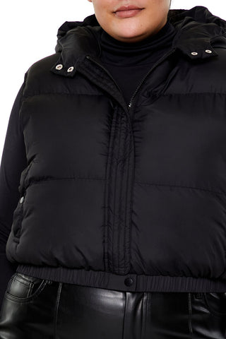 Plus Size Hooded Puffer Vest