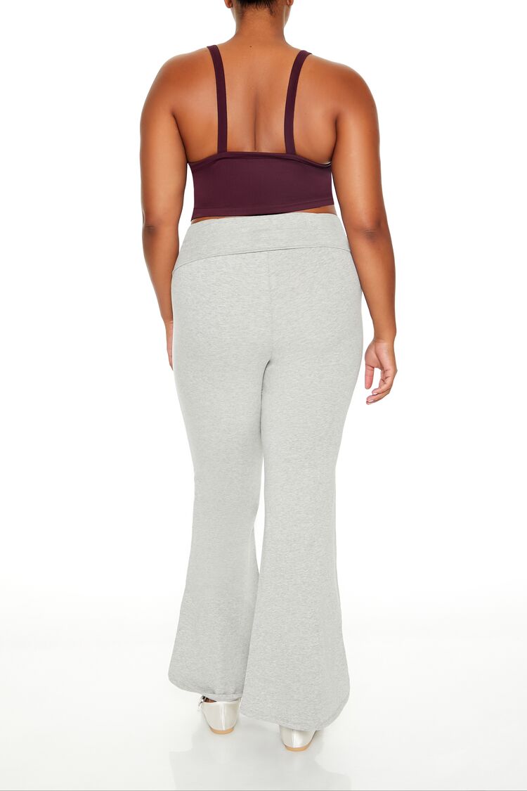 Forever 21 Plus Size Two-Tone Flare Leggings - heather-grey - Bonton