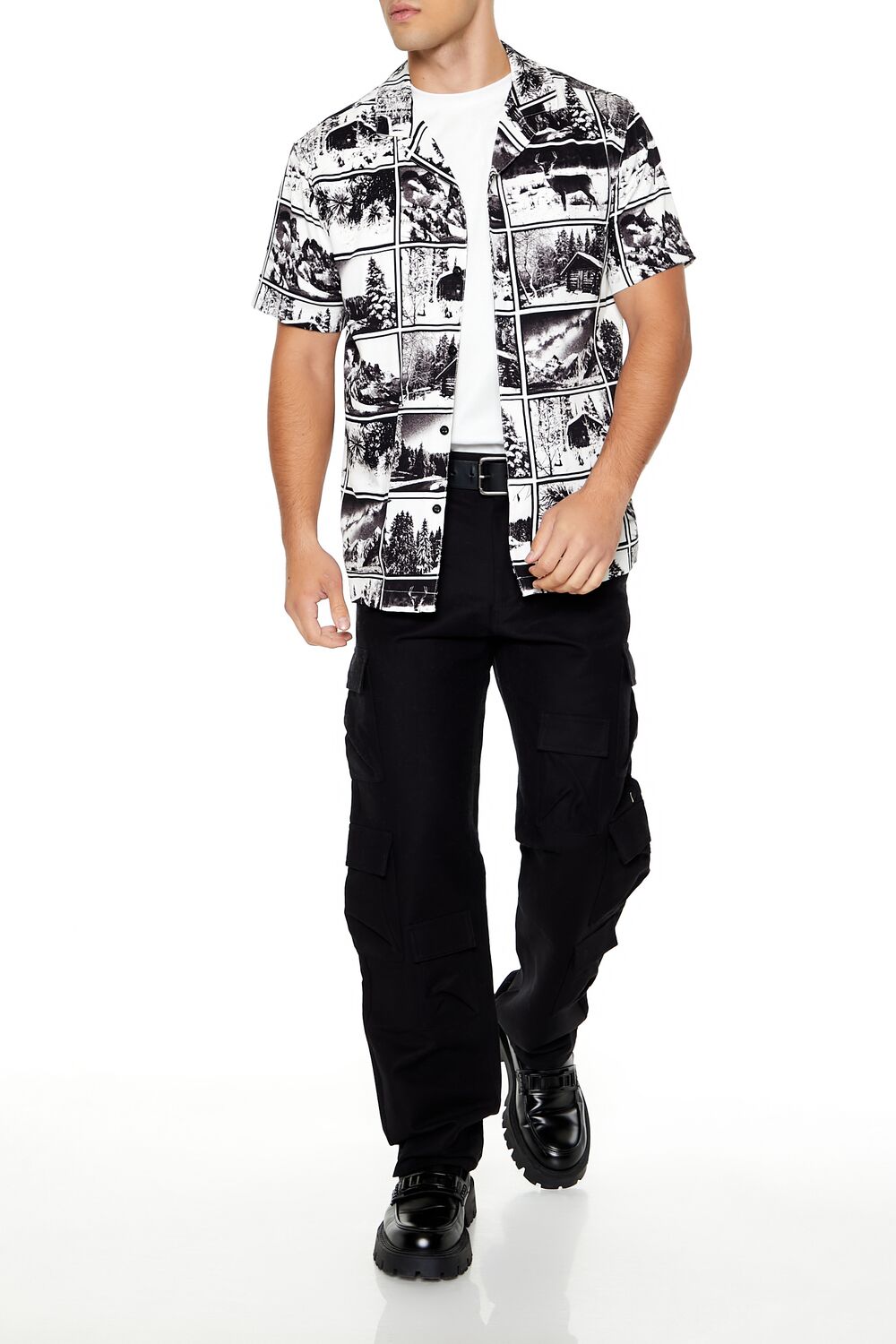  Forever 21 Winter Landscape Graphic Shirt - black multi - Bonton