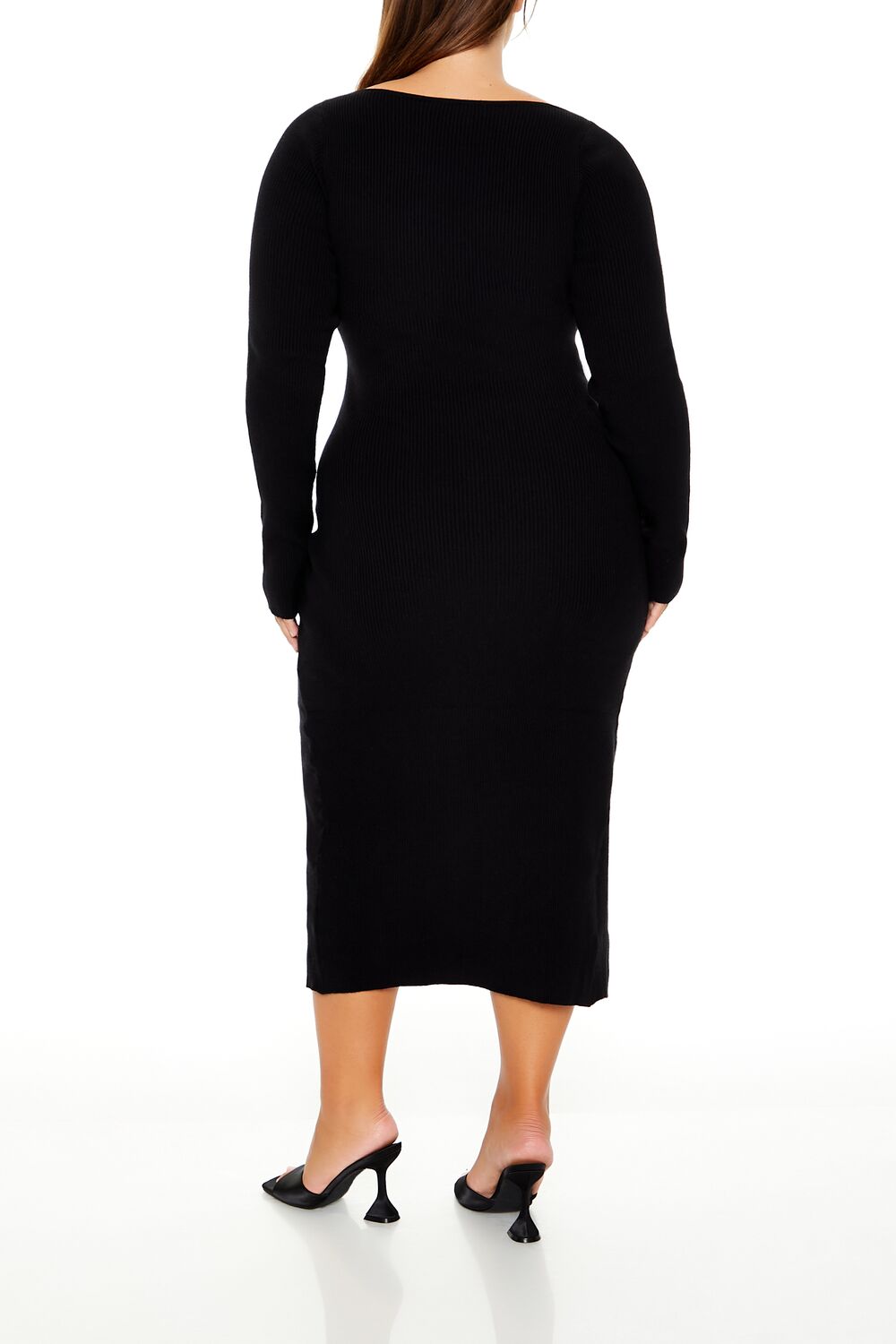 Forever 21 Plus Size Midi Sweater Dress - black-swatch Bonton Forever 21 Plus Size Midi Sweater Dress - black-swatch Bonton
